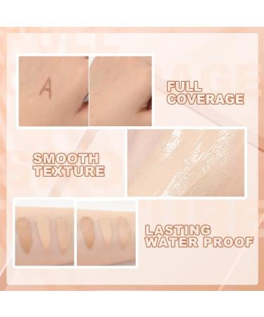2 Colors Full Cover Concealer Makeup Kit with Brush | 3-in-1 Corrector Set for Dark Spots, Blemishes, Under Eye Circles | Waterproof & Long Lasting | 2pcs*15g/0.53oz - Buy Online on GoSupps.com