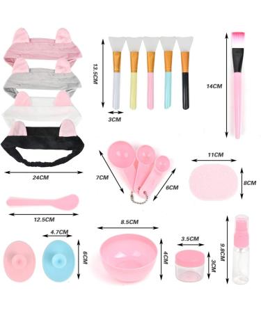 Buy Fororeh 20-Piece Silicone Mask Brush Set with Hair Bands & Bowl | Ideal Face Mask Brushes for Girls | DIY Beauty Products - Buy Online on GoSupps.com