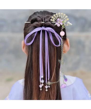 URFEDA Women's Flower Hair Stick Chinese Hair Stick with Long Tassel Plum Blossom Butterfly Hair Sticks Shiny Rhinestone Metal Vintage Hair Sticks Elegant Chinese Hair Stick Hair Accessories - Buy Online on GoSupps.com