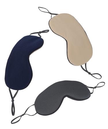 Hochoek Ice-Cold-Silk-Sleep-Mask Eyeshade Eye-Mask Eye-Cover - Double-Sided Warm and Ice-Cold Series (Classic Grey/Deep Rock Ash+Green/Beige+Dark Blue/Light Pink)