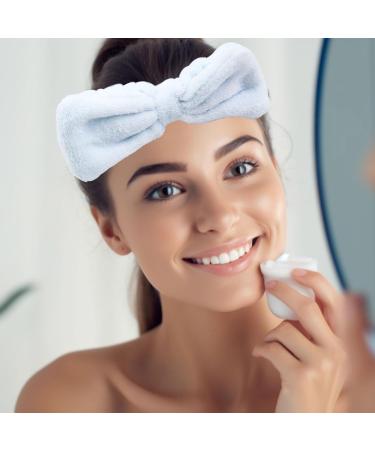 Headband for Washing Face and Makeup 2 Pieces Elastic Bow Tie Hairband for Shower Sports Spa Skincare Beauty Head Wraps Hair Accessories for Women Girls Men Boys Pink and Blue - Buy Online on GoSupps.com