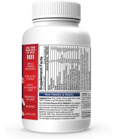MJ101 Premium Bone & Joint Health Supplement - Pain Relief & Inflammation Support - 180 Smaller Tablets - Enhance Mobility & Wellness - Buy Online on GoSupps.com