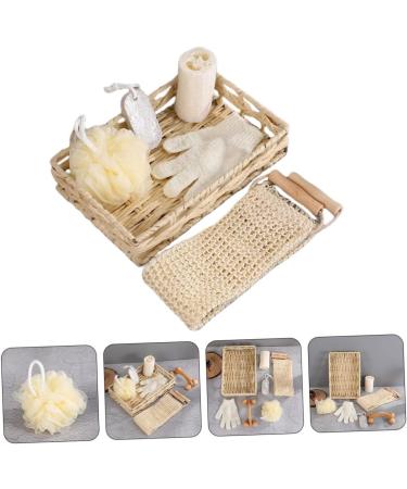 Hemoton Bath Flower Set - Body and Foot Scrubber in Rectangular Basket | 30x20cm - Buy Online on GoSupps.com