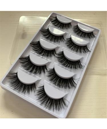 minkissy 5 Pairs Natural False Lashes Natural Fake Eyelashes Cross Eyelashes Natural Eyelashes Black Dense 3d Dense Eyelash - Buy Online on GoSupps.com