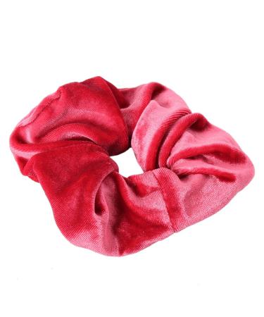 JUSTFOX XXL Velour Velvet Hair Tie Ponytail Holder Hairband Scrunchie Old Pink