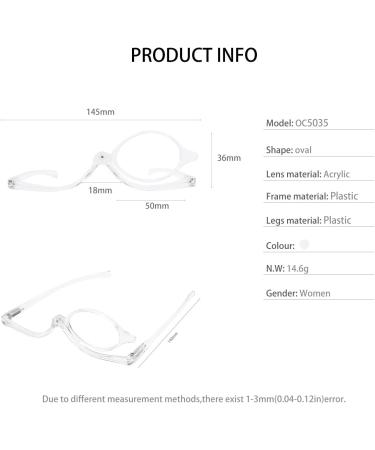 Shop OCCI CHIARI Makeup Reading Glasses - Flip Down Folding Cosmetic Readers for Women (1.0 to 6.0 Magnification - Buy Online on GoSupps.com