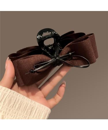 French Brown Bow Hair Claw Clip Bowknot Hair Barrette Large Hair Clip Bow Hair Dress Up Hair Pins Party Christmas Valentine's Day Hair Accessories - Buy Online on GoSupps.com