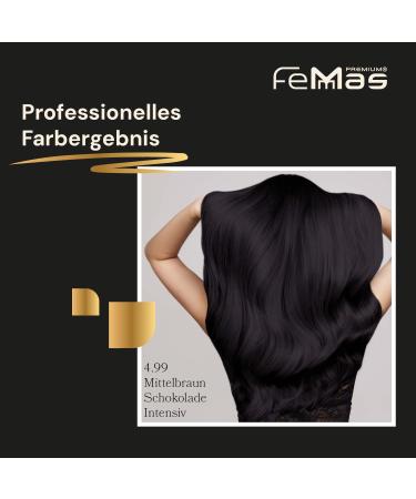 Femmas Professional Hair Color - Medium Brown Chocolate Intensive 4.99 | Argan Oil & Keratin Infused Permanent Hair Dye | 100 ml for Radiant Results - Buy Online on GoSupps.com