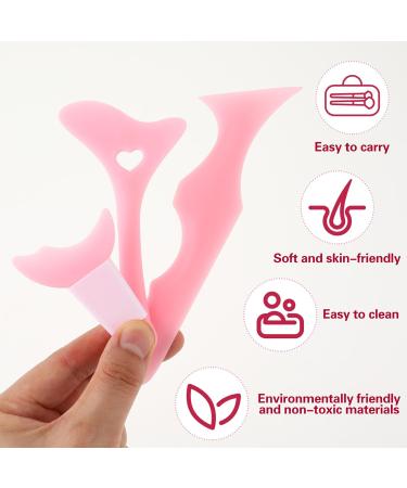 Jeffdad 4-Piece Reusable Silicone Eyeliner Template Set - Pink | Multifunctional Makeup Tool for Beginners and Professionals - Buy Online on GoSupps.com
