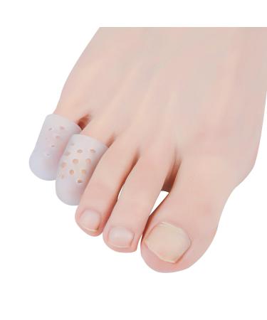 Toe Sleeve Gel S Size 10 Pcs Breathable Toe Protector Pinky Toe Cover Sleeves with Holes Provides Relief from Missing or Ingrown Toenails Corns Blisters Hammer Toes Reduce Friction