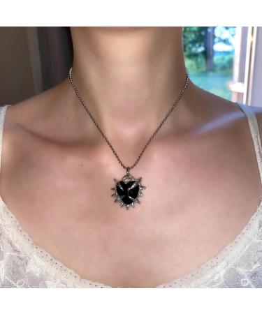 Handmade Love Shape Collarbone Chain for Women & Girls | Adjustable Black Thorn Heart Choker Jewelry - Oralgo - Buy Online on GoSupps.com