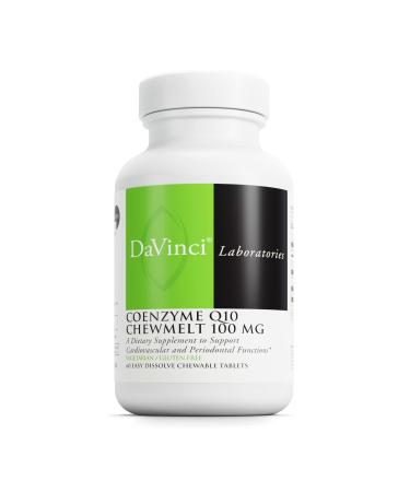 DAVINCI Labs Coenzyme Q10 Chewmelt 100mg - Supports Liver Brain Heart Health & More with Vitamin E & CoQ10* - 60 Chewable Tablets