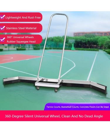 Sport Tennis Court Squeegee Stainless Steel Squeegee Sweeper Water Broom Commercial Floor Water Remover Rain Shuttle with EVA Foam Blade and Wheels Silver - Buy Online on GoSupps.com