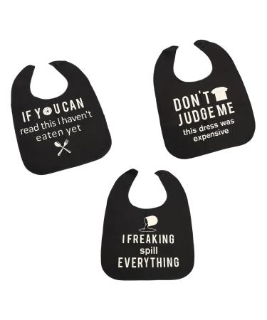 HACLEN Adult Bibs 3 Pieces Waterproof Adultbibs Stylish Adult Bibs for Eating Reusable Clothing Protector Easy to Clean 1