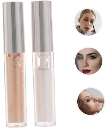 Angoily 2pcs Liquid Eyeshadow Highlighter Sparkle Eyeshadow Makeup Supplies Miss Cosmetics Quick Dry - Buy Online on GoSupps.com