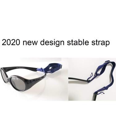 FOURCHEN Polarized Sunglasses for Toddlers with Strap - 100% UV Proof, Flexible Kids Sunglasses in Full Black - Buy Online on GoSupps.com