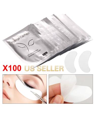 BeautyU&Me 100 Pairs Eye pads Eyelash Pad Gel Patch Lint Free Lashes Extension Mask Eyepads