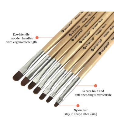 Winstonia 7pcs Gel Nail Brush Set for Nail Tips Builder & Overlay - Oval Brushes for Sculpting Poly Gel and Extensions - Manicure Painting Pen - Wooden Allure - Buy Online on GoSupps.com