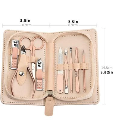 Nail Clippers Kit Travel Manicure Sett 9-Piece Personal Care Portable Nail Set with Built-in Nail File for Men and Women Home Nail Clippers and Tweezers Set Travel Nail Clippers Beige - Buy Online on GoSupps.com
