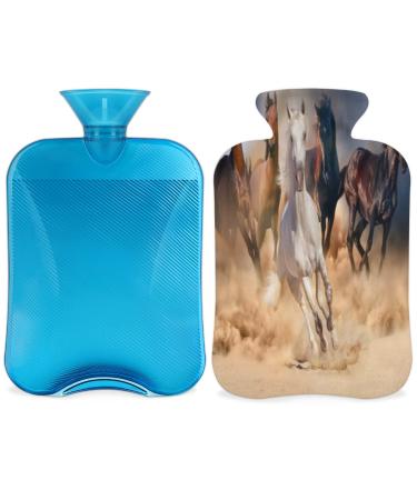Horse heat bottle with a fluffy cover 2 l capacity hot water bottles for children men women horses warm water bottle for cozy nights pain relief back