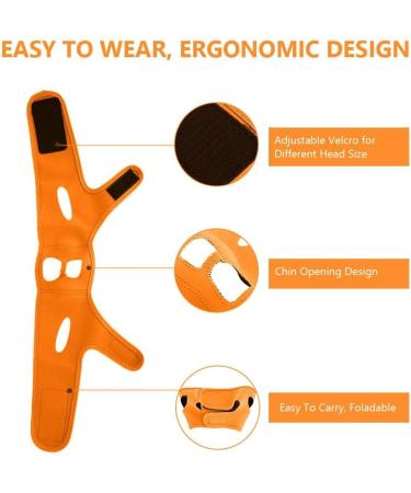 Facelift Slimming Belt for Women Double Chin Reducer V Line Cheek Lift Thin Mask Strap Anti Wrinkle Bandage (Orange) - Buy Online on GoSupps.com