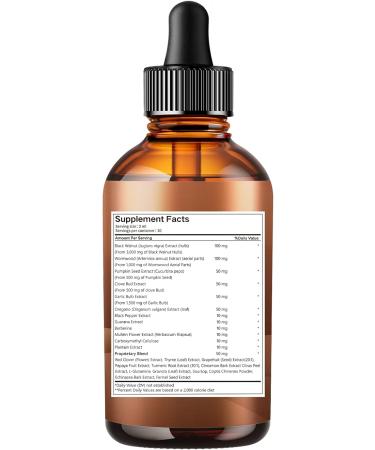 25-in-1 Liposomal Black Walnut & Wormwood Liquid Drops 6660mg Herbal Cleanse for Humans with Soursop Garlic Pumpkin Seed Berberine Oregano Turmeric Echinacea & Cinnamon 2 Fl Oz (Pack of 1) - Buy Online on GoSupps.com