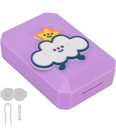 Verdant Touch Cartoon Contact Lens Case Kit - Purple Multi-Colored Holder & Tweezers Set for Easy Use | International Shipping Available - Buy Online on GoSupps.com