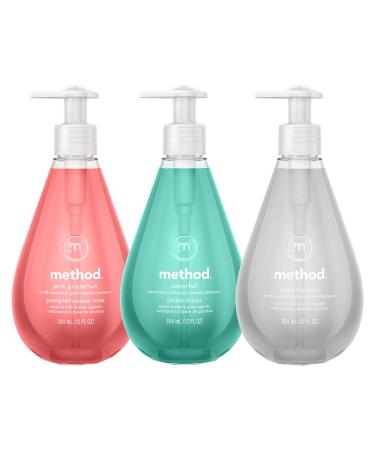 Method Gel Hand Soaps Variety Pack Pink Grapefruit Waterfall Sweet Water 12 oz. each Pink Grapefruit+Waterfall+Sweet Water