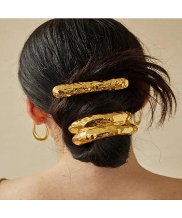 Elegant Irregular Shaped Hair Clip Metal Barrette Eye Catching Alloy Hairpin Fashionable Jewelry Accessory for Women Glossy 1 Silver - Buy Online on GoSupps.com