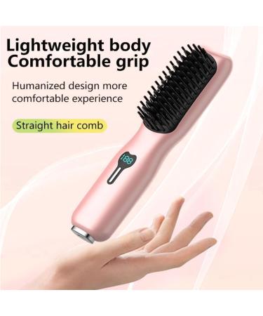 Cordless Hair Straightener Brush - Portable Heated Comb for Travel Fast Heating Mini Straightening Brush for Men & Women - Buy Online on GoSupps.com
