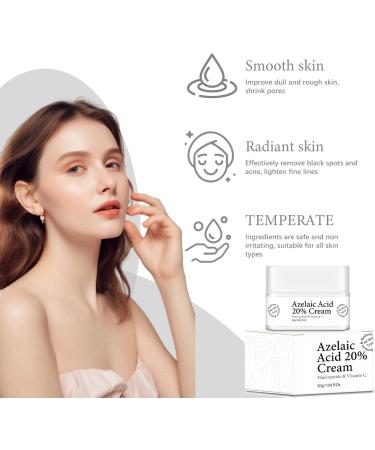 20% Azelaic Acid Serum Cream Azelaic Acid Cream Face Serum Skin Care Beauty with Niacinamide & Vitamin C Reduces Blackheads Acne Rosacea - Buy Online on GoSupps.com