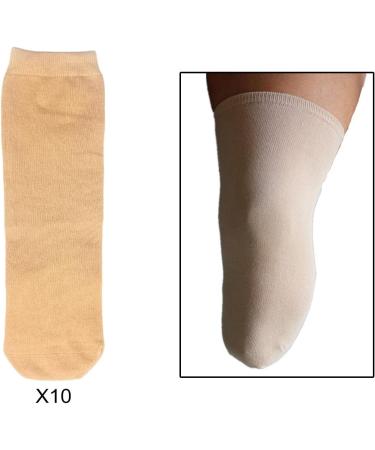 Shop Generic Prosthesis Socks for Amputees | 10-Pack Below Knee Compression & Comfort - Skin Color 35 cm - Buy Online on GoSupps.com