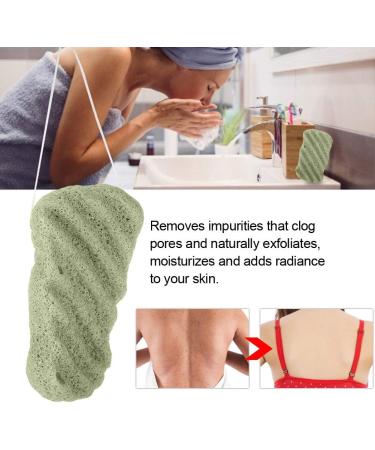Konjac Bathing Peeling Sponge - 3 Pieces Gentle Natural Cleaning Body Massage Tool (Green) | Pure & Eco-Friendly - Buy Online on GoSupps.com