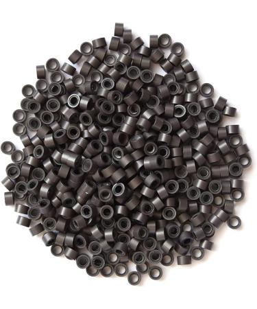 500pcs Dark Brown Silicone Micro Rings Links Beads for Hair Extensions | 5.0X3.0X3.0mm - Buy Online on GoSupps.com