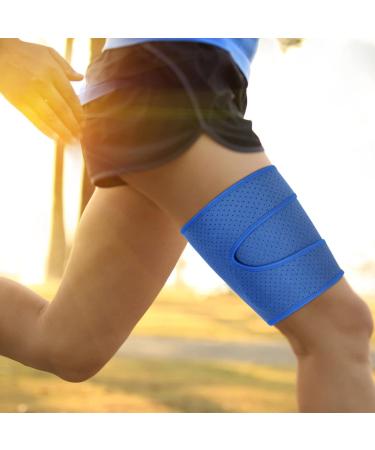 Thigh Compression Sleeve & Brace for Muscle Support - Anti-Slip Silicone Strips for Men & Women - Buy Online on GoSupps.com