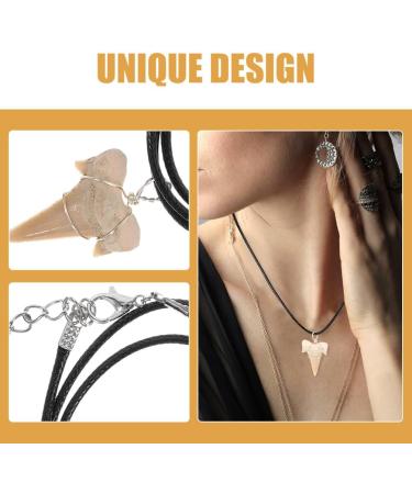 Toddmomy Wire Wrapped Fossilized Shark Teeth Necklace Shark Tooth Pendant Decoration Shark Teeth Charms Tooth Ornament - Buy Online on GoSupps.com