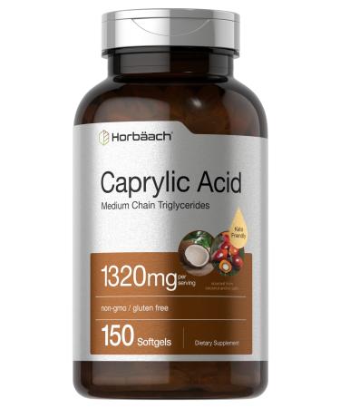 Caprylic Acid 1320 mg | 150 Softgel Capsules | from MCT Oil | Non-GMO, Gluten Free Supplement | by Horbaach