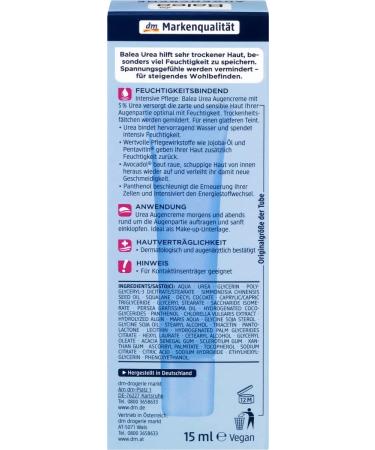 Balea Eye-Contour Cream for Very Dry Skin (5% Urea) - Hydrates, Reduces Dry Lines & Wrinkles - Vegan Formula, 15ml - Buy Online on GoSupps.com