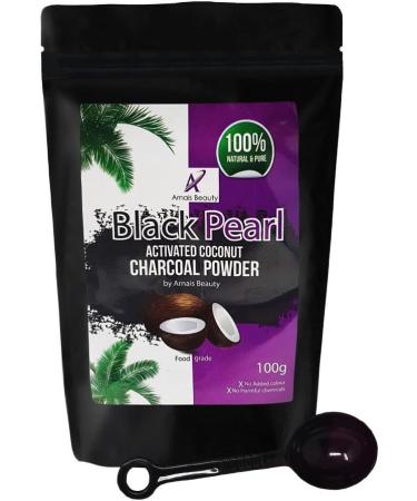 Black Pearl Coconut Activated Charcoal Powder for Teeth Whitening Detox Acne Scar Removal and Natural Skin Lightening | Includes Measuring Scoop - Buy Online on GoSupps.com
