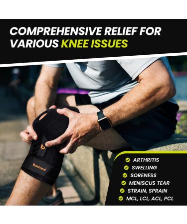 Buy Bukihome Knee Brace Support with Gel Pads & Stabilizers | Pain Relief for Meniscus Tear Arthritis - Adjustable Compression for Sports & Workouts (XX-Large) - International Shipping Available - Buy Online on GoSupps.com