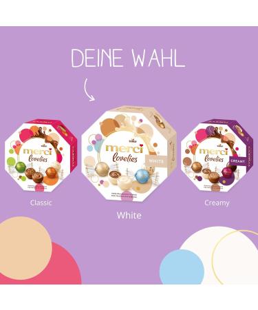 Buy Merci Lovelies White 185g - Premium Praline Mixture & Filled Chocolate Specialties | International Shipping Available - Buy Online on GoSupps.com