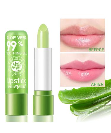 2 Pack Aloe Vera Color Changing Lipstick & Lip Balm Set for Women - Long Lasting & Moisturizing Lip Gloss with Magic Temperature Lip Stain (7#) - Buy Online on GoSupps.com