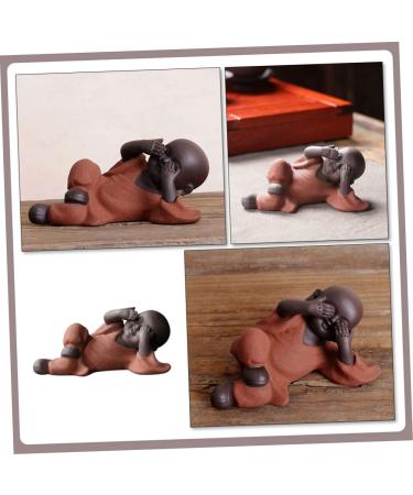 Alipis Tea Pet Chinese Decor Fairy Feng Shui Laughing Buddha Car Decoration Buddha Ornament Maitreya Buddha Figurine Desk Decor Monk Outdoor Statue Three No Purple Clay Decorations Red 13.3X6.5CM - Buy Online on GoSupps.com