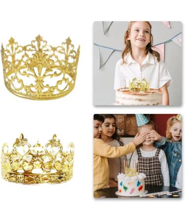 2 PCS Gold Crown Cake Topper Princess Cake Toppers Tiara Cake Decoration Ornaments Crown Cake Toppers for Wedding Birthday Cake Decoration - Buy Online on GoSupps.com