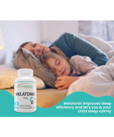 NutraBulk Melatonin - 1 mg Quick Release Nighttime Sleep Aid for Kids and Adults - 300 Chewable Tablets - Cherry Flavored - Buy Online on GoSupps.com