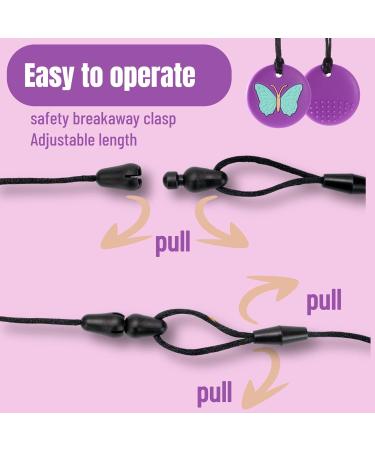 Buy 2Pcs Sensory Chew Necklace for Toddlers | Silicone Teething Relief Toy - Purple - Buy Online on GoSupps.com