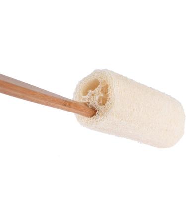 Eastor Natural Luffa Loofa Bath Brush with Wooden Handle - 34 cm Back Scrubber for Men & Women | Body Shower Sponge - Buy Online on GoSupps.com