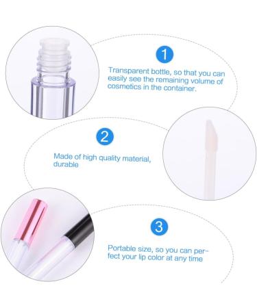 iplusmile 10pi ces Tube De Gloss Contenant Cosm tique Flacons Rechargeables Vides Pour Gloss Tube Vide Transparent Avec Pinceau - Buy Online on GoSupps.com