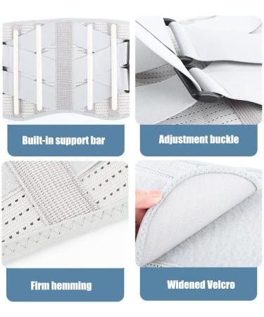 Adjustable Back Bandage for Pain Relief | Breathable Lordosis Belt for Sciatica & Waist Support | Men & Women | Medium Light Gray - Buy Online on GoSupps.com