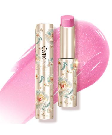 CATKIN Glossy Lip Balm Ultra Hydating Glow Lip Tinted Jelly Plumping Melting Balm Shea Butter Repair Soothing For Dry Lips 0.12 oz C07 AZALEA C07 AZALEA (Shimmer)